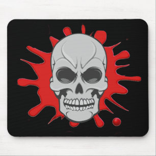 Angry Skull & Blood Splat: Custom Mousepad