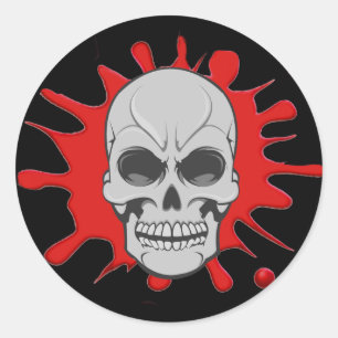 Angry Skull & Blood Splat: Custom Sticker