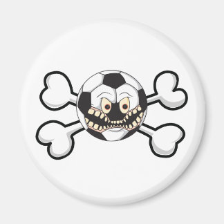 Angry soccer ball Skull and Crossbones Magnet