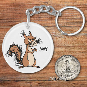 Angry Squirrel Drawing Sarcastic Phrase Bag Charm Key Ring