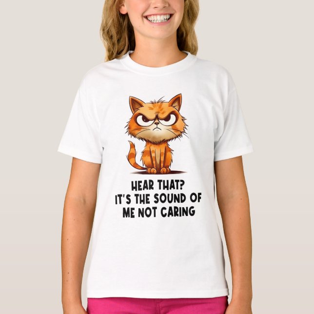 Angry Stressed Cat Funny Stress Meme For Cat Lover T-Shirt (Front)