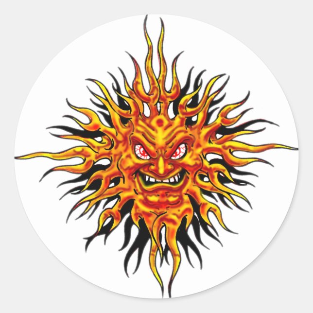 Angry Sun Sticker (Front)
