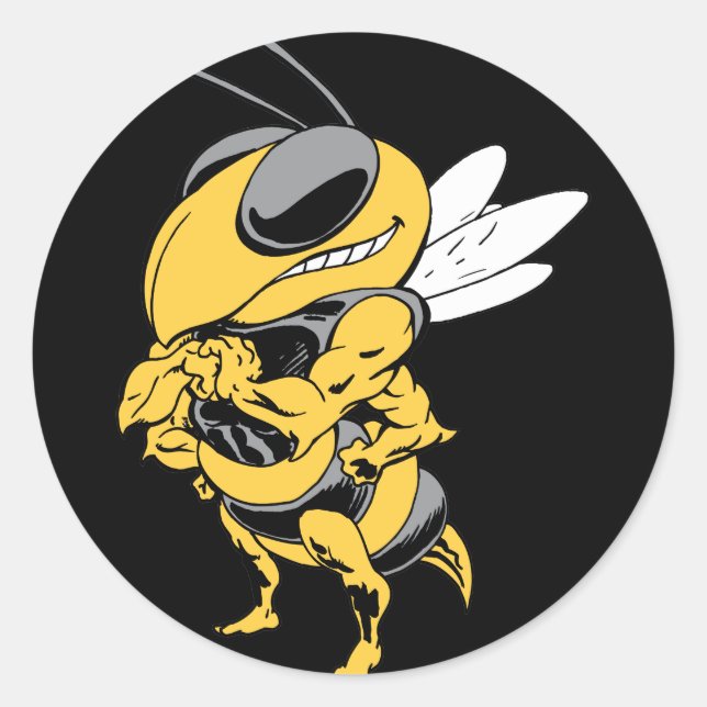 Angry Super Bee Classic Round Sticker (Front)