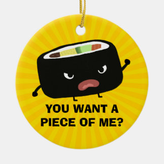 Angry Sushi Ceramic Tree Decoration