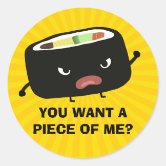 Angry Sushi Classic Round Sticker