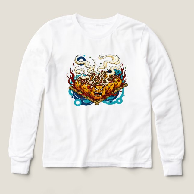 Angry Takoyaki Monster Japanese Street Food Art (Design Front)