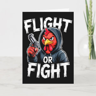 Angry Thug Chicken Flight Or Fight Response Funny  Card