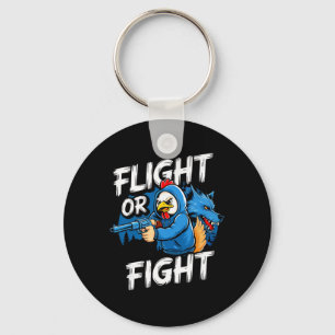 Angry Thug Chicken Flight Or Fight Response Funny  Key Ring