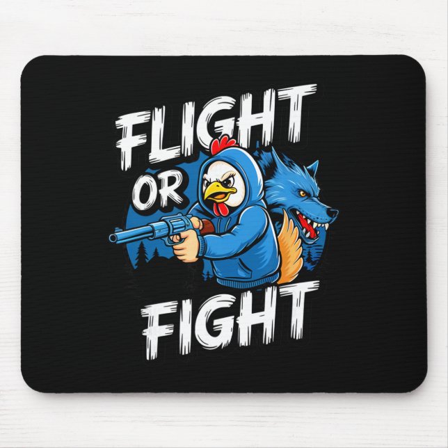Angry Thug Chicken Flight Or Fight Response Funny  Mouse Pad (Front)