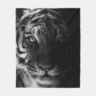 angry tiger black white Blanket