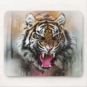 Angry Tiger Mouse Pad