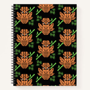 Angry Tiki Face Print Notebook