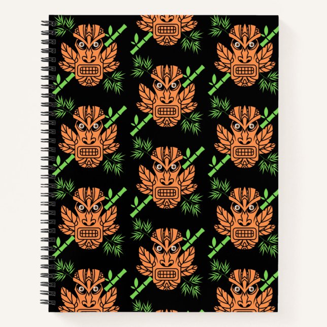 Angry Tiki Face Print Notebook (Front)