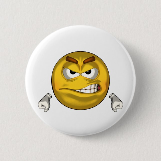 Angry - toon 6 cm round badge (Front)