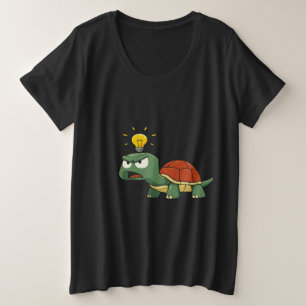 Angry Tortoise with Bright Idea Plus Size T-Shirt