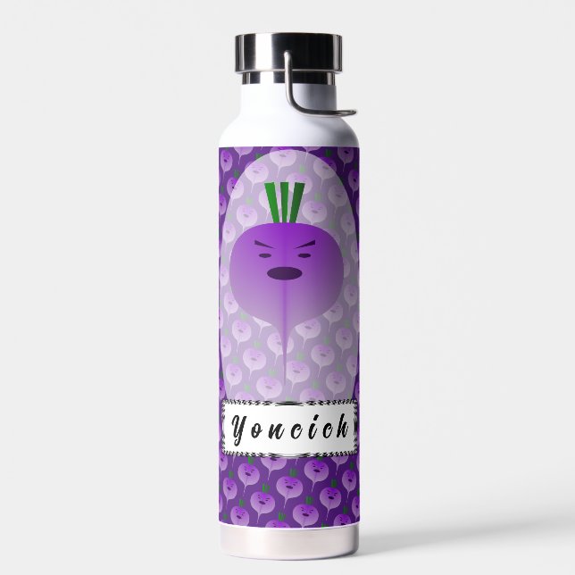 Angry Turnip by Kenneth Yoncich Water Bottle (Left)