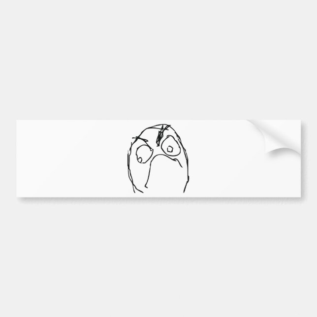 Angry Unhappy Meme Face Bumper Sticker (Front)