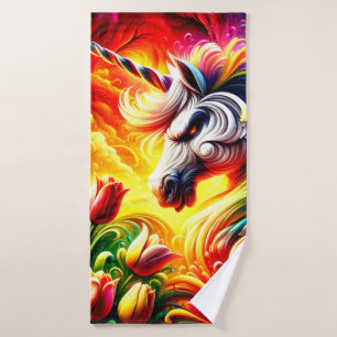 Angry Unicorn Bath Towel