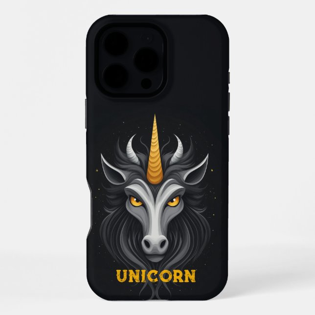 Angry Unicorn Black iPhone Case (Back)