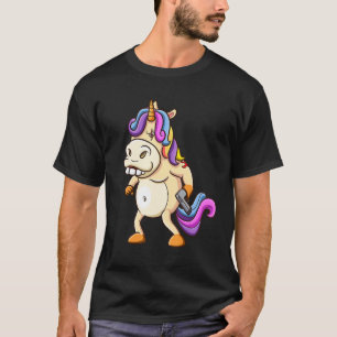 Angry Unicorn Gun Carrying Gang Member Unicorn T-Shirt