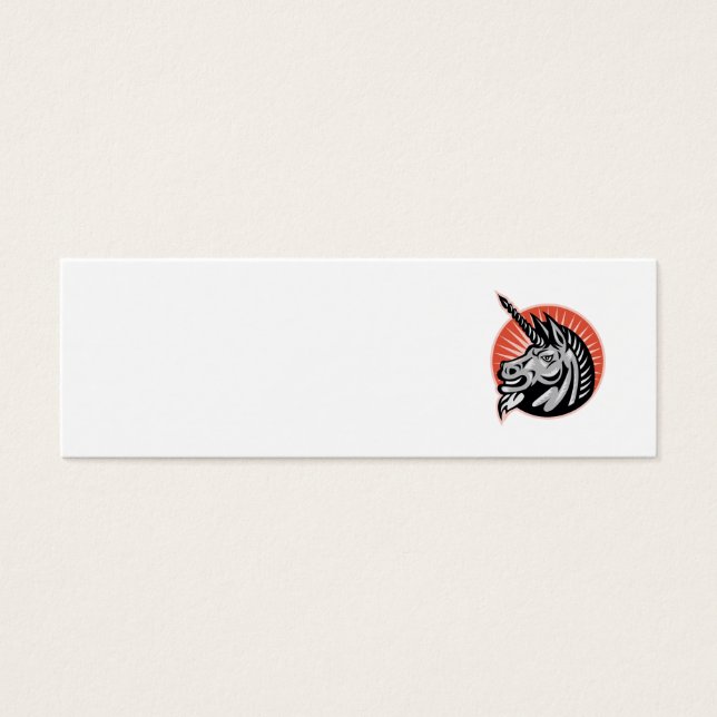 Angry Unicorn Head Retro Woodcut (Front)