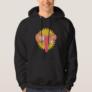 Angry Uterus Feminist Uterus Shows Middle Finger Hoodie