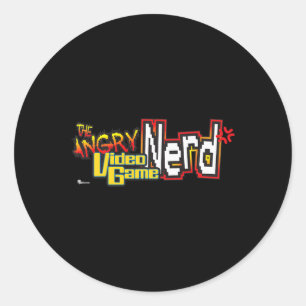 Angry Video Game Nerd Logo Premium  Classic Round Sticker