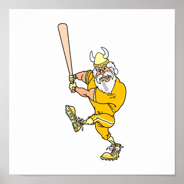 Angry Viking Baseball Player Poster (Front)