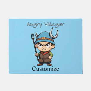 Angry Villager Pitchfork Thunder_Cove Doormat