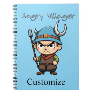 Angry Villager Pitchfork Thunder_Cove Notebook