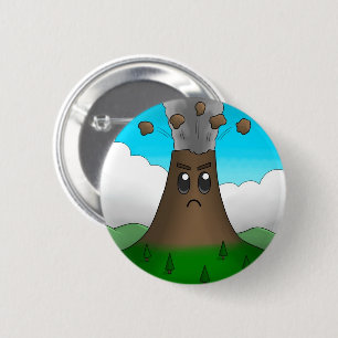 Angry Volcano 6 Cm Round Badge