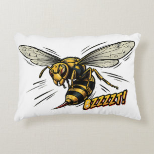 Angry Wasp BZZZT Comic Book Art Decorative Cushion