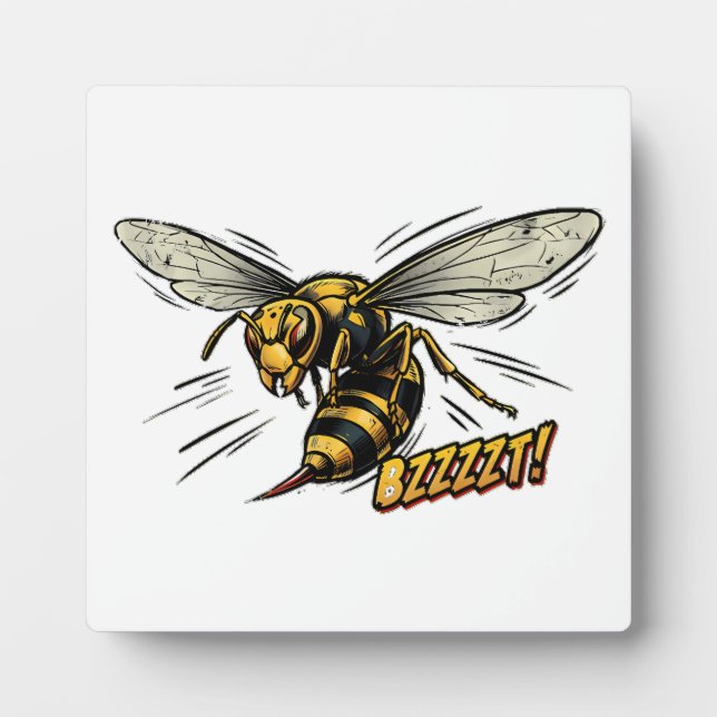 Angry Wasp BZZZT Comic Book Art Plaque (Front)