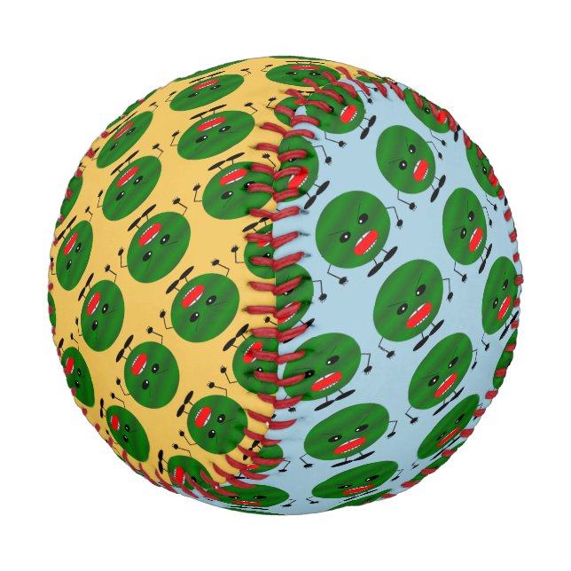Angry Watermelon by Kenneth Yoncich Baseball (Angled)