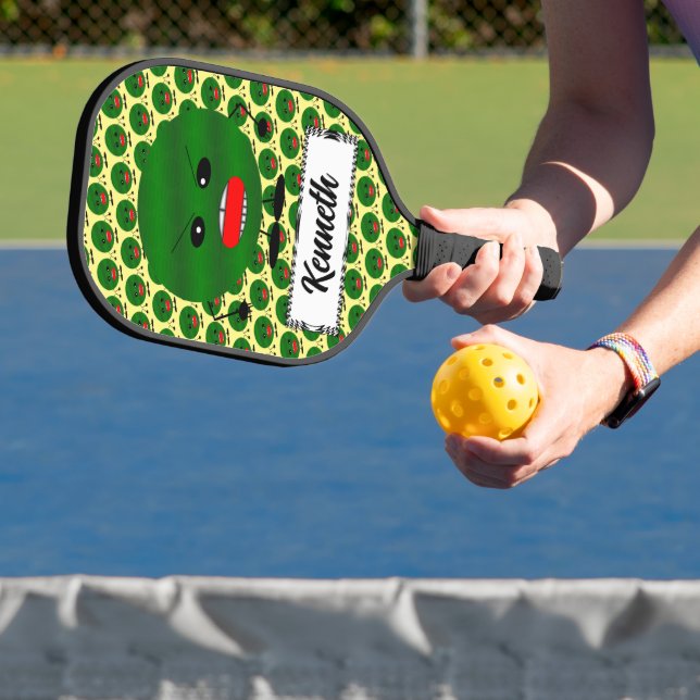 Angry Watermelon by Kenneth Yoncich Pickleball Paddle (Insitu)