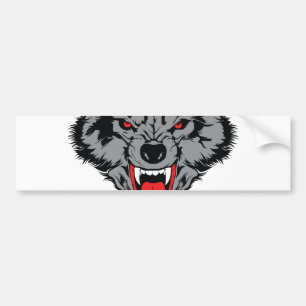 Angry Wolf Bumper Sticker