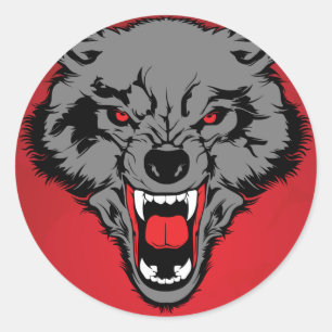 Angry Wolf Classic Round Sticker