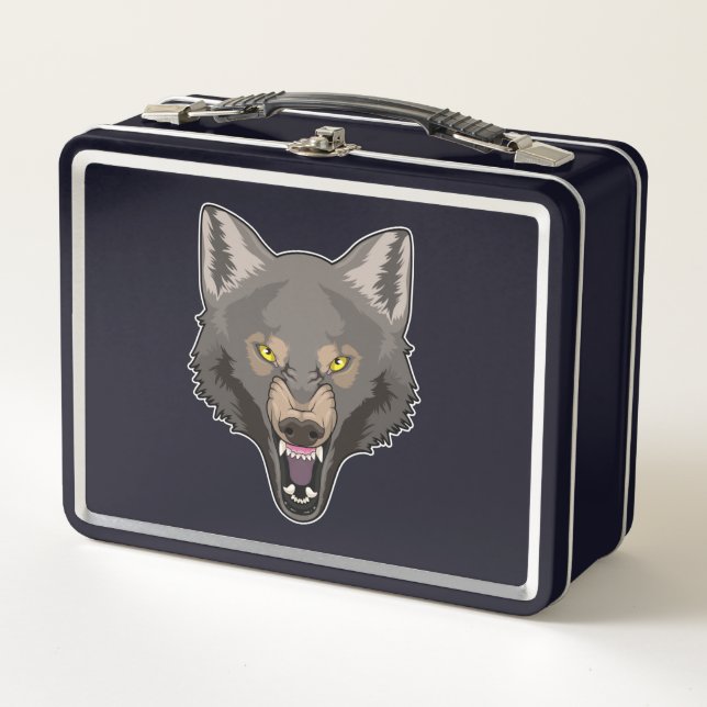 Angry Wolf Metal Lunch Box (Front)