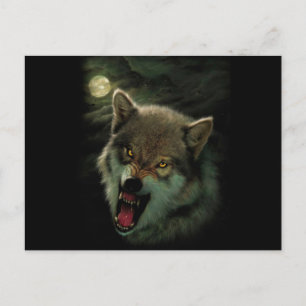 Angry Wolf painting Postcard