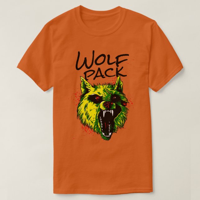 Angry Wolf Wolf Pack Wild Animal T-Shirt (Design Front)