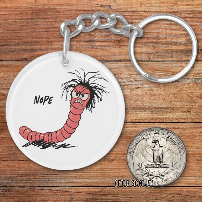 Angry Worm Drawing Sarcastic Phrase Bag Charm Key Ring (Creator Uploaded)