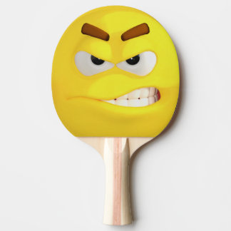 Angry Yellow Emoji Ping-Pong Paddle