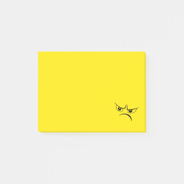 Angry Yellow Face Post-it Notes (Front)