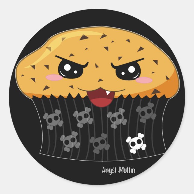 Angst Muffin Classic Round Sticker (Front)