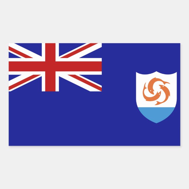 Anguila Flag Rectangular Sticker (Front)