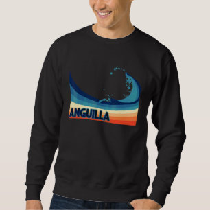 Anguilla Caribbean Retro Surf Sailing & Fishing V Sweatshirt