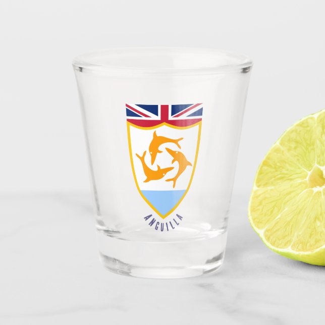 Anguilla coat of arms shot glass (Front)