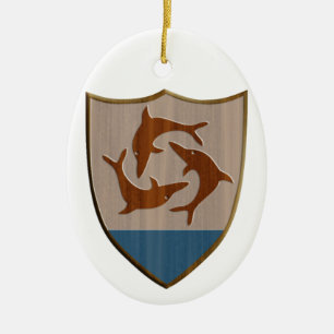 Anguilla Crest Ceramic Tree Decoration