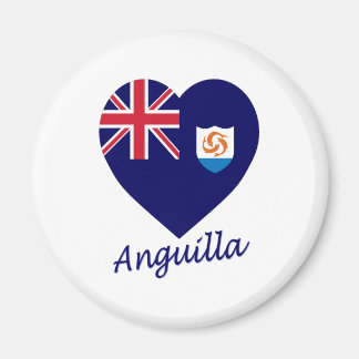 Anguilla Flag Heart Magnet