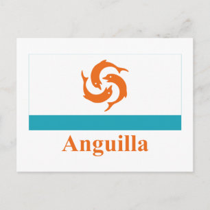 Anguilla Local Flag with Name Postcard